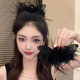 Cat Ear Feather Clip Women's 2025 New Super Fairy Pure Desire Hair Clip Back of Head Hair Shark Clip Headwear Hair Clip
