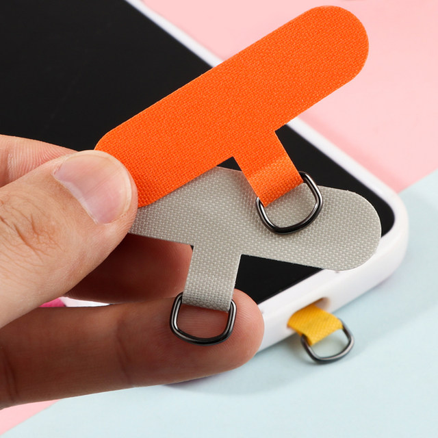 Colorful cloth anti-lost rope T-shaped mobile phone clip gasket reinforcement handmade diy mobile phone chain pendant accessories material strong