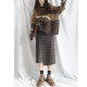 Large size skirt fairy-looking women's sweet 2025 new autumn and winter slim brown plaid high-waisted A-line skirt mid-length