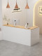 Corner cashier cream cream wind front desk small bar simple counter Modern clothing store reception platform L -shaped counter
