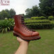 Master Zuo 1605W-1-2G handmade leather shoes privately customized high-top boots for men and women with short face work boots