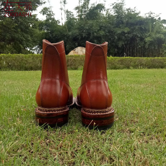 Master Zuo 1605W-1-2G handmade leather shoes privately customized high-top boots for men and women with short face work boots