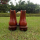 Master Zuo 1605W-1-2G handmade leather shoes privately customized high-top boots for men and women with short face work boots