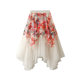 Gauze skirt palace printed irregular mesh skirt long skirt temperament fairy skirt mid-length skirt sweet 1503
