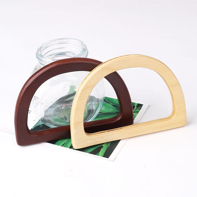 Bag accessories hand-held wooden ring D-shaped hand-held DIY hand-held ring material hand-woven wooden ring wheat ear bag hand-held bamboo joint