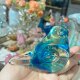 Creative small jewelry ornaments cute home desktop decoration bookshelves town paper glass glazed bird girl birthday gift