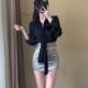 Textured glossy skirt, silky, ultra-short, tight-fitting, new high-waisted skirt, versatile, slimming hot girl butt-covering skirt