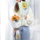 New romantic lace bouquet bag transparent rose packaging bag flowers bag single branch multiple bag DIY floral packaging