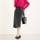 Jiarenyuan Skirt Women's 2024 Winter New High Waist Invisible Side Placket Back Slit Pencil Skirt