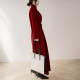 New Year's jersey red extra long stand-up collar double-sided wool coat for women high-end big-name straight wool coat winter