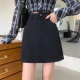 Blue denim short skirt for women 2025 spring and summer retro high waist A-line skirt large size versatile ins slim hip skirt
