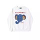 Korean chic cartoon printed white round neck sweatshirt for women ins loose large size autumn and winter plus velvet long-sleeved top