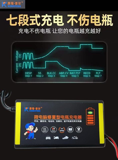 German 12V battery charger car battery motorcycle battery car battery charger intelligent identification fast