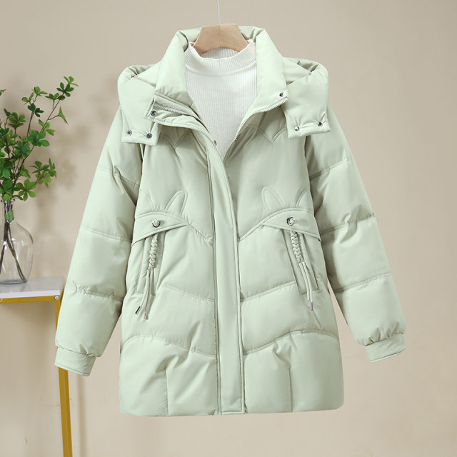 Down cotton jacket for women 2024 new mid-length Korean style fashionable loose large size thickened warm super good-looking jacket