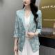 Jiehua suit jacket female new Korean version of casual high -end small suit printing spring and summer thin blossom jacket shirt
