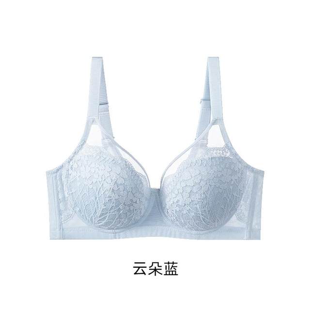 
Large breasts show small French underwear adjustable bra for women in summer gathering and preventing sagging thin soft steel ring large size bra