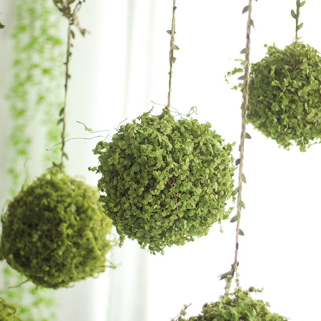 Simulated grass ball decoration gardening landscape landscaping green plants corner corridor aerial hanging hanging flower art indoor