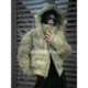 2024 new winter fashion brand tie-dye down jacket for women short hooded personalized gloves thickened white duck down jacket