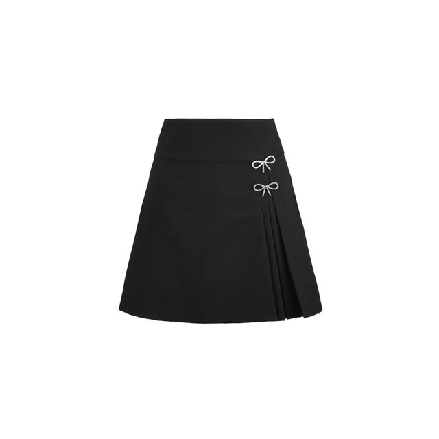 Baisi Korean Style High Waisted Pleated Skirt 2024 Summer New Arrival Fashion Commuting Wear Butterfly Decorated Short Skirt for Women
