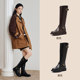 Bestou winter new buckle plus velvet thick sole knight boots small tall boots women's long boots W0819DG4