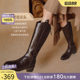 Best Wanderer winter mall new style plus velvet large tube V-mouth knight boots for women