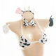 Cute underwear female sexy cute dairy cow three -point bikini tail ear set triangle spot underwear