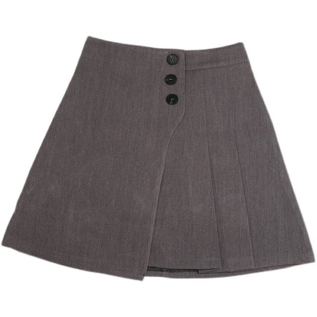 2024 new winter irregular button short skirt skirt spring and autumn women's high waist a-line suit pleated skirt jk
