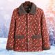Mom's cotton-padded jacket with velvet and thickened winter new style floral cotton-padded jacket for middle-aged and elderly people fashionable elastic lapel cotton-padded jacket for women