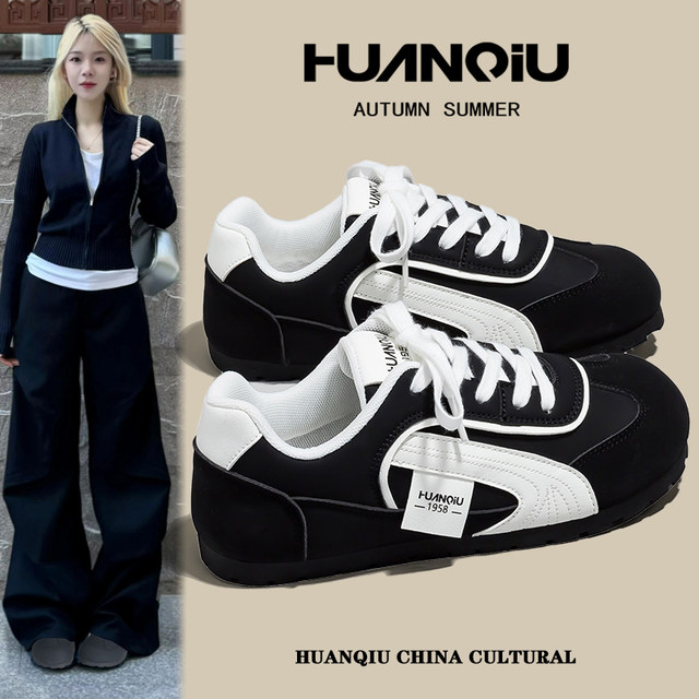 Global great-looking black German training shoes for women 2025 new hot white shoes versatile autumn shoes trendy