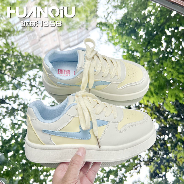 Global milk fufu thick-soled white shoes for women 2025 summer new high-value versatile light and comfortable casual shoes
