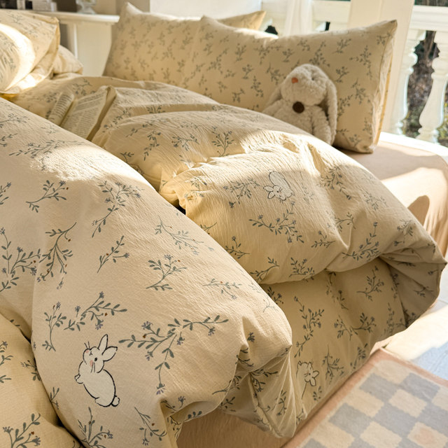 Double layer yarn quilt cover single piece 2025 new single 1.5 meter non-cotton pure cotton single quilt cover 150x200x230