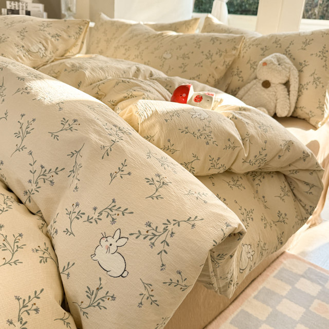 Double layer yarn quilt cover single piece 2025 new single 1.5 meter non-cotton pure cotton single quilt cover 150x200x230