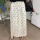 European Station 2025 summer new elastic waist straight-tube slimming polka dot printed skirt versatile literary mid-length skirt