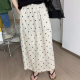 European Station 2025 summer new elastic waist straight-tube slimming polka dot printed skirt versatile literary mid-length skirt