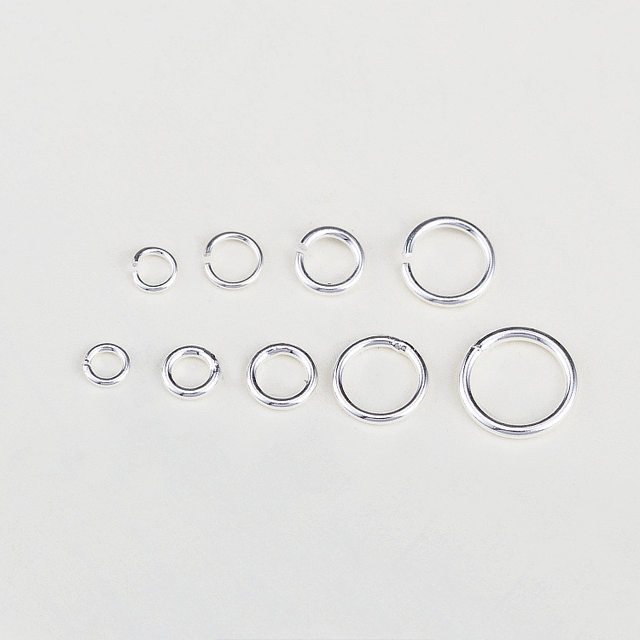 S925 sterling silver open ring closed mouth silver ring running ring pendant buckle hanging ring DIY bracelet necklace connection ring