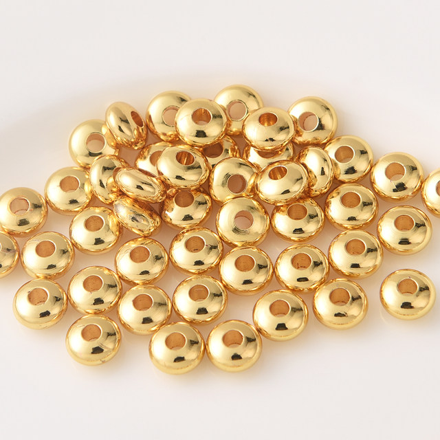 18K gold abacus beads and sparse beads and spacer pieces handmade DIY bracelet beads accessories accessories gold beads tire beads flying saucer beads
