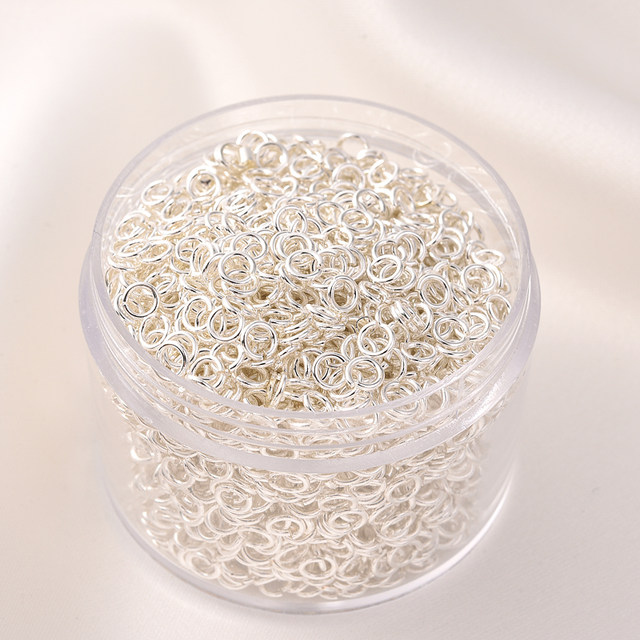 14K bag gold chain ending opening ring handmade DIY bracelet silver connection ring earring ultra-fine white gold C ring