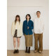LR MADE 24AW 60 count long-staple cotton simple pressed line versatile solid color square collar long-sleeved shirt
