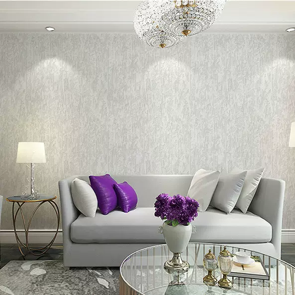 簡約現代壁紙灰色純色仿矽藻泥不織布10米家用客廳臥室工業