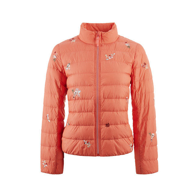 Fishing brand women's down jacket women's model 2024 new spring and autumn high -necked embroidered down jacket FGGC5071

