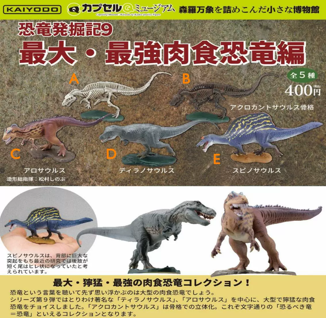 现货日版海洋堂扭蛋森罗万象博物馆恐龙发掘记9最