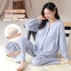 Bringing chest pad pajamas Female fertilizer and increased yard by 200jin [Jin is equal to 0.5 kg] confinement service during pregnancy after childbirth, spring and autumn pregnant women set
