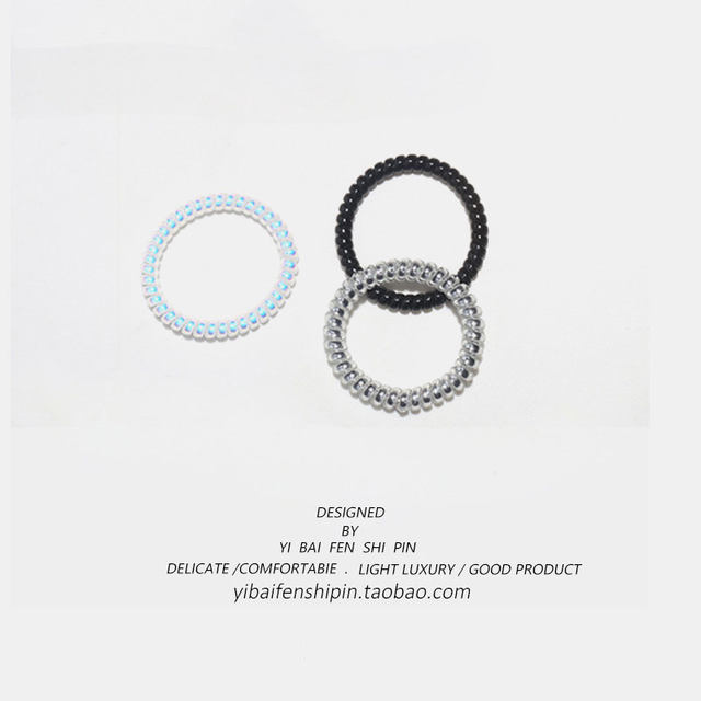 Korean style hair tie for hair, bright color phone cord, simple small fresh hair accessory, high elasticity, no damage to hair, rubber band for women