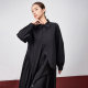 odbo/Odibio fashion design niche fake two-piece spliced ​​black dress women loose shirt skirt