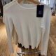 BM hollow net Eye long -sleeved T -shirt women's official website spring and autumn new white lace round necklasses slimming thin top
