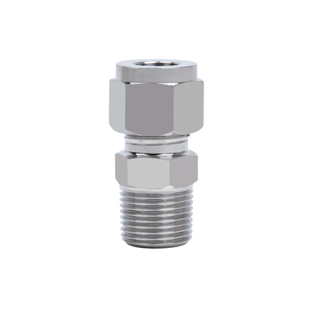 304/316 stainless steel card socket connector ZG instrument fast solderless RC external thread dual card socket direct-through terminal NPT