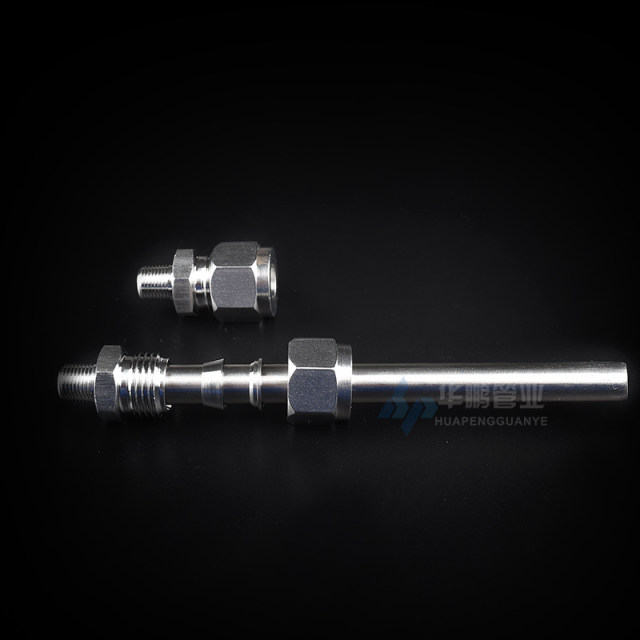 304/316 stainless steel card socket connector ZG instrument fast solderless RC external thread dual card socket direct-through terminal NPT