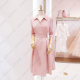 2024 early autumn new temperament intellectual OL shirt skirt with slim fit and slim waist tie and five-point sleeve dress