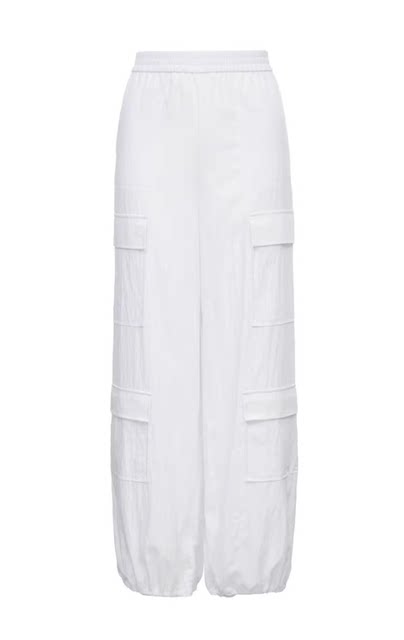 VM domestic purchasing agent white pink black loose work style drawstring thin casual pants for women 323350002
