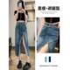 Summer high-waisted slit denim skirt for women with niche design 2024 new retro a-line skirt with hips
